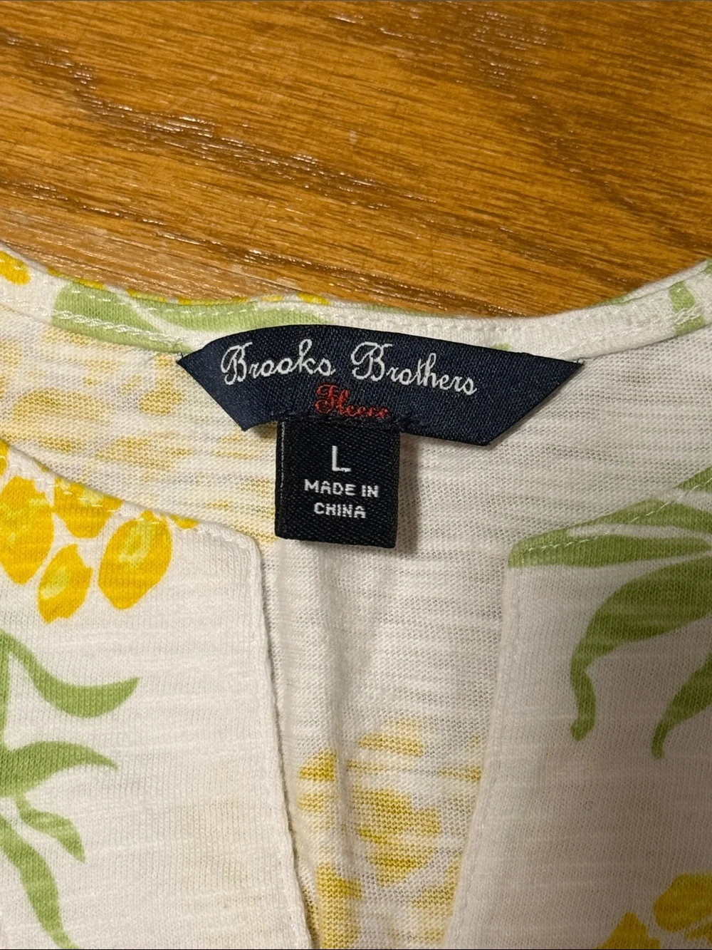 Brooks Brothers Girls Pineapple Print Long-Sleeve Top - Yellow & Green - Size L